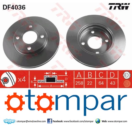 Ford Fiesta Focus Front Brake Disc 98AB 1125 BD BE D1E