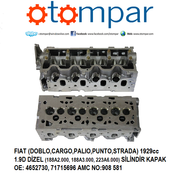 Fiat Doblo 1.9D Silindir Kapak 4652730 71715696